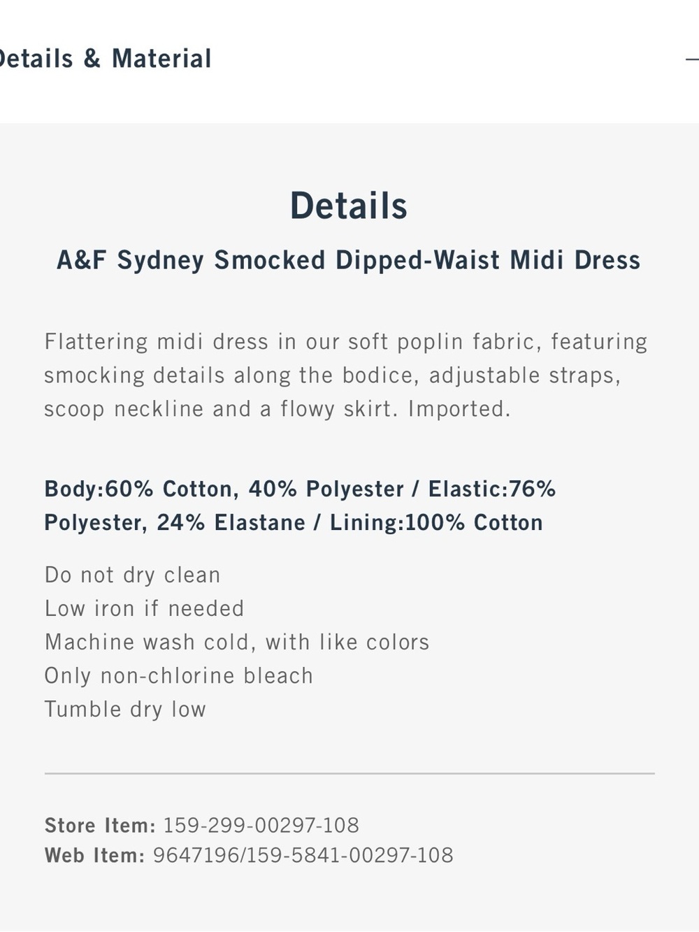 Abercrombie & Fitch A&F Sydney Smocked Dipped-Waist Midi Dress in Brown - Picture 6 of 6
